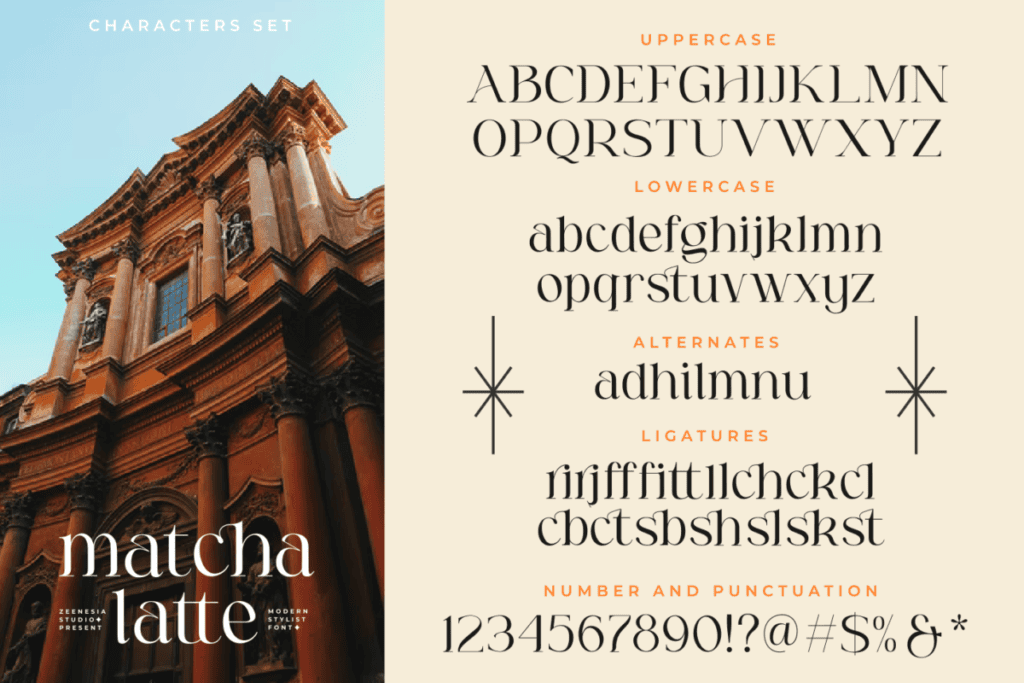 Matcha Latte Font font preview 3