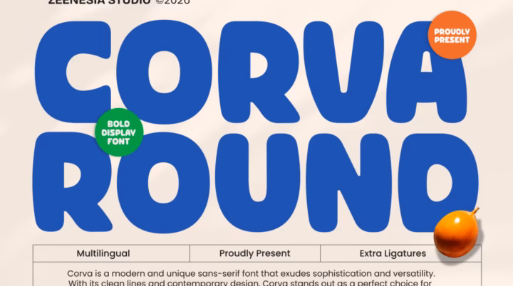 Corva Round Font font preview